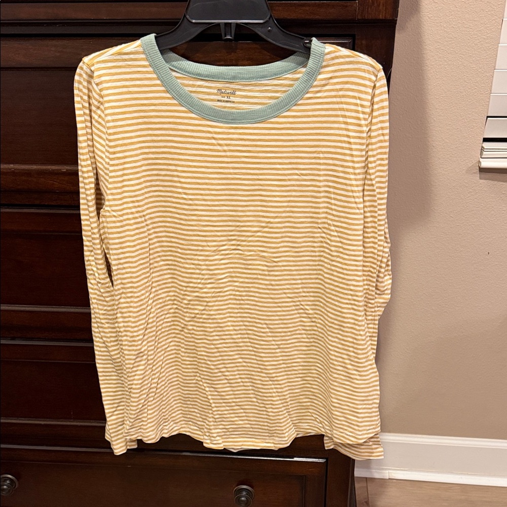 NWOT Madewell Cotton Stripe Long Sleeve Ringer Tee